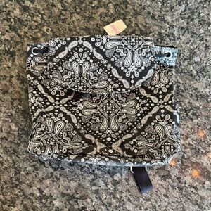 PINK Victoria's Secret Black and White Paisley Backpack NWT